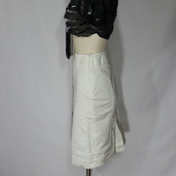 Karen Millen England  white black lace pencil lining skirt side zip size 8 - Picture 2 of 8